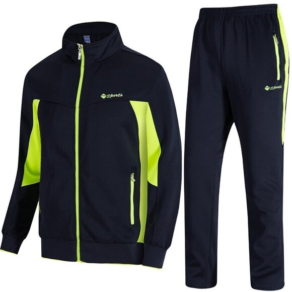 Other - Men's Full Zip Tracksuit Lightweight Athletic Jogging Set Casual Sportswear